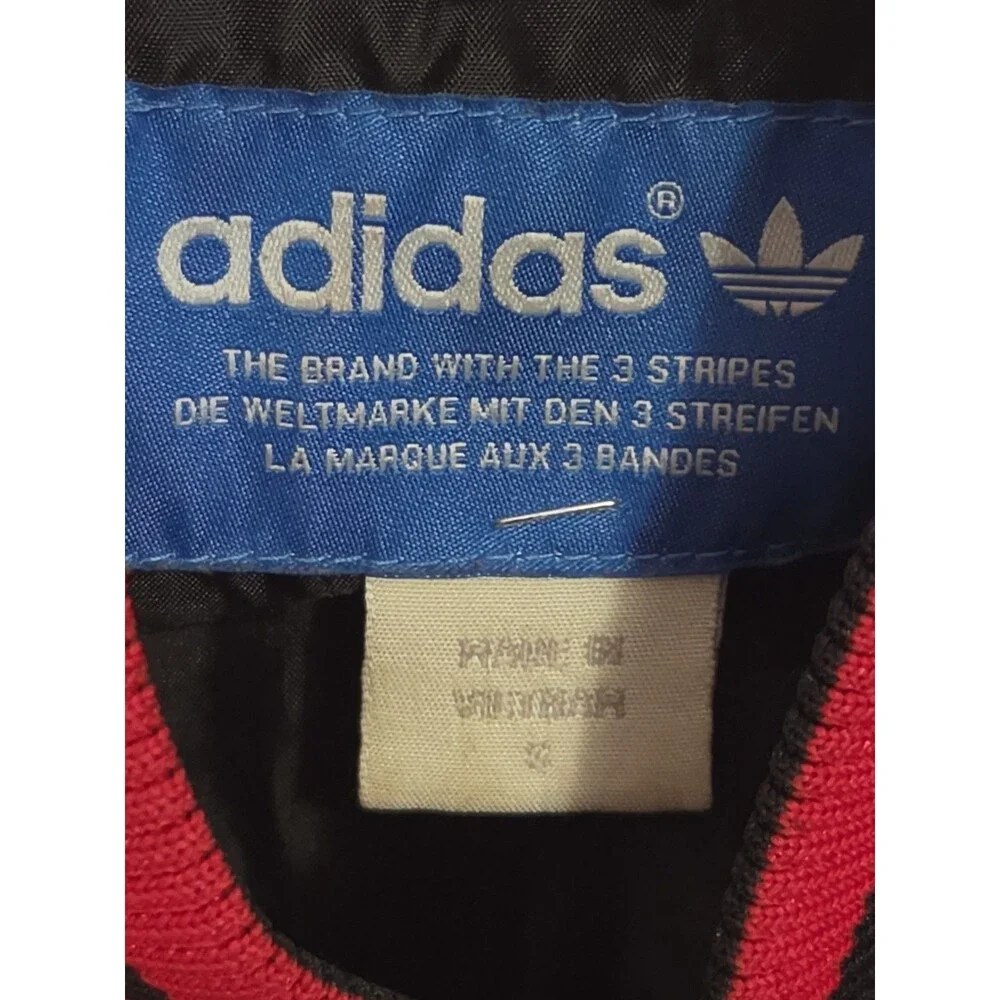 Vtg Adidas Chicago Bulls Jacket Mens S Black Red Diamond Quilted Jacket NBA Y2K